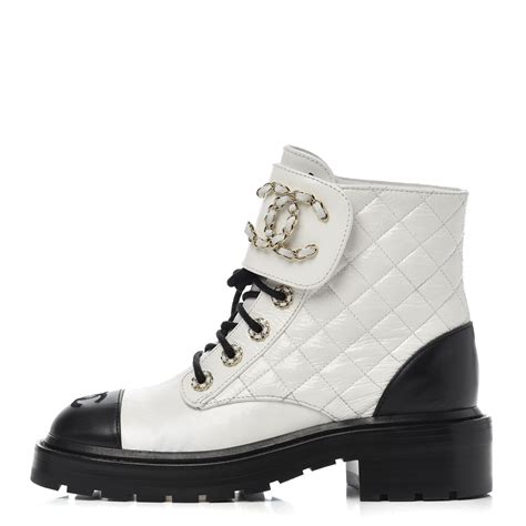 chanel sneakers with chanel laces|Chanel combat boots.